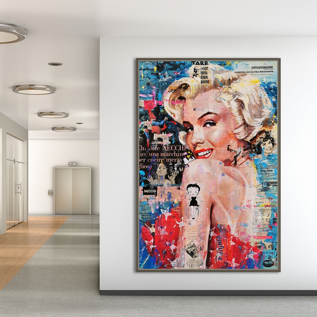 Crowned - Marilyn Pop Art: Expression of Iconic Beauty-GraffitiWallArt