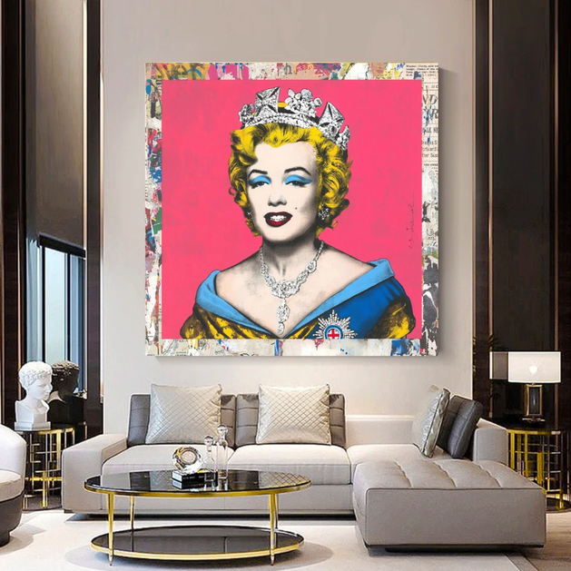 Crowned: Marilyn Pop Art – Perfect Blend of Royalty-GraffitiWallArt