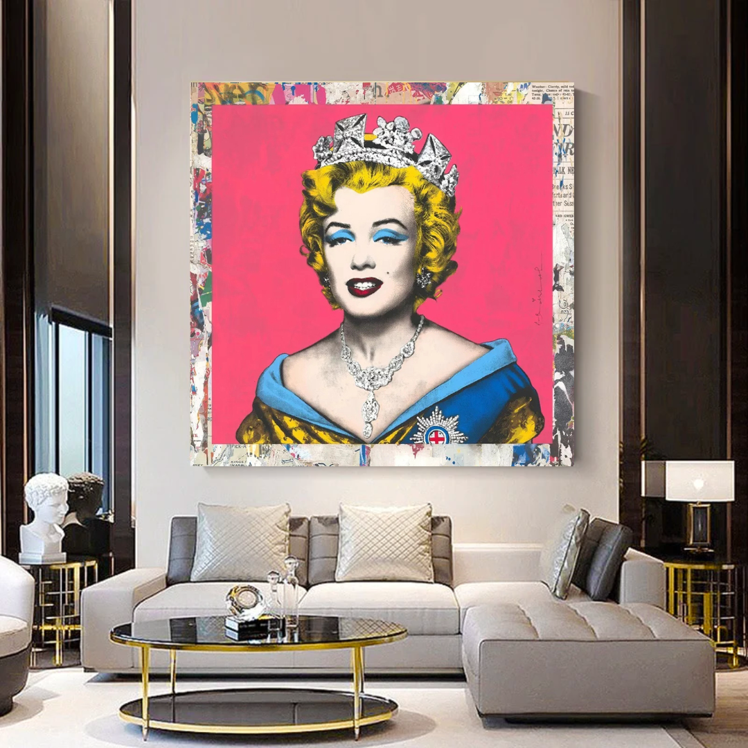 Crowned: Marilyn Pop Art – Perfect Blend of Royalty-GraffitiWallArt