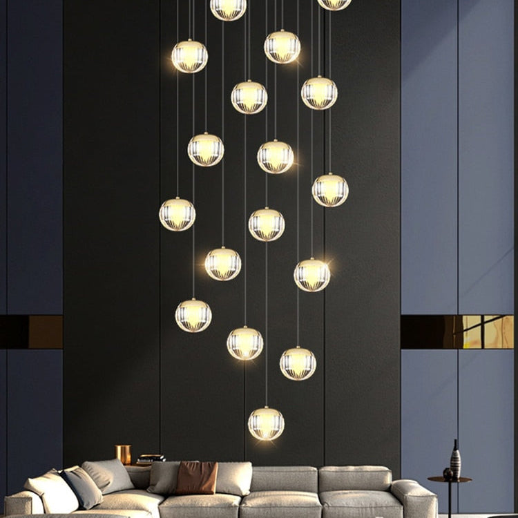 Crystal Ball Staircase Chandelier: Enhancing Your Space-GraffitiWallArt