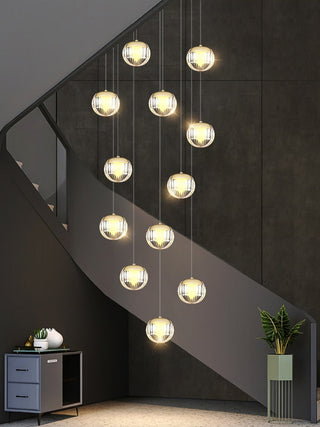 Crystal Ball Staircase Chandelier: Enhancing Your Space-GraffitiWallArt