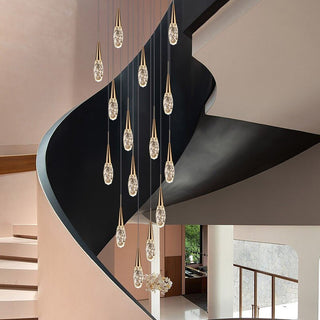 Crystal Cones Staircase Chandelier – Stunning Elegance-GraffitiWallArt