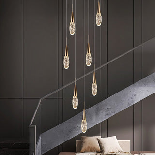 Crystal Cones Staircase Chandelier – Stunning Elegance-GraffitiWallArt