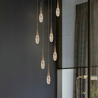 Crystal Cones Staircase Chandelier – Stunning Elegance-GraffitiWallArt