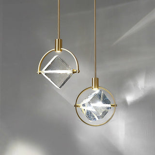 Crystal Cube LED Rotatable Pendant Chandelier-GraffitiWallArt