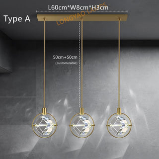 Crystal Cube LED Rotatable Pendant Chandelier-GraffitiWallArt