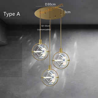 Crystal Cube LED Rotatable Pendant Chandelier-GraffitiWallArt