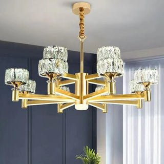 Crystal Cylinders LED Chandelier - Modern Lighting-GraffitiWallArt