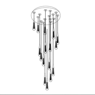 Crystal Drops Staircase Chandelier: Elegant Lighting-GraffitiWallArt