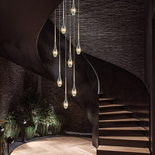 Crystal Drops Staircase Chandelier - Exquisite Home Lighting-GraffitiWallArt