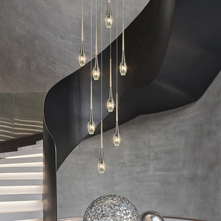 Crystal Drops Staircase Chandelier - Exquisite Home Lighting-GraffitiWallArt