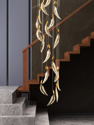 Crystal Feather Chandelier - Exquisite Lighting Décor-GraffitiWallArt