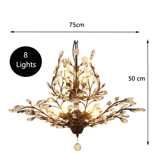 Crystal Tree Chandelier: Elegant Lighting Fixture-GraffitiWallArt