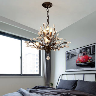 Crystal Tree Chandelier: Elegant Lighting Fixture-GraffitiWallArt