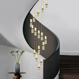 Crystal Tubes Staircase Chandelier: Enhance Your Space-GraffitiWallArt