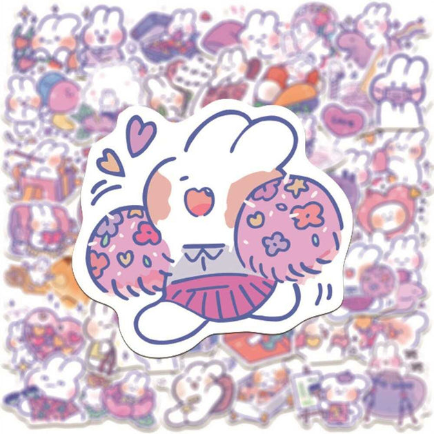 Cute Cartoon Rabbit Stickers Bundle - Waterproof Famous-GraffitiWallArt