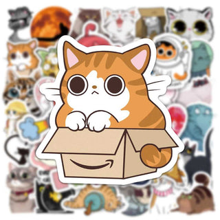 Cute Cat Sticker Pack - Famous Waterproof Bundle-GraffitiWallArt