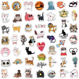 Cute Cat Sticker Pack - Famous Waterproof Bundle-GraffitiWallArt