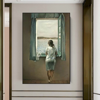 Dali Surreal Canvas Wall Art - Young Woman at The Window-GraffitiWallArt