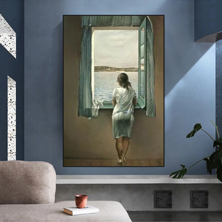 Dali Surreal Canvas Wall Art - Young Woman at The Window-GraffitiWallArt