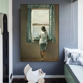 Dali Surreal Canvas Wall Art - Young Woman at The Window-GraffitiWallArt