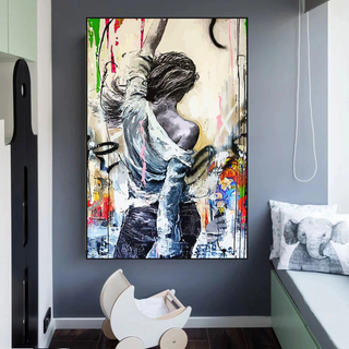 Dancing Girl Street Canvas Wall Art - Unique Collection-GraffitiWallArt