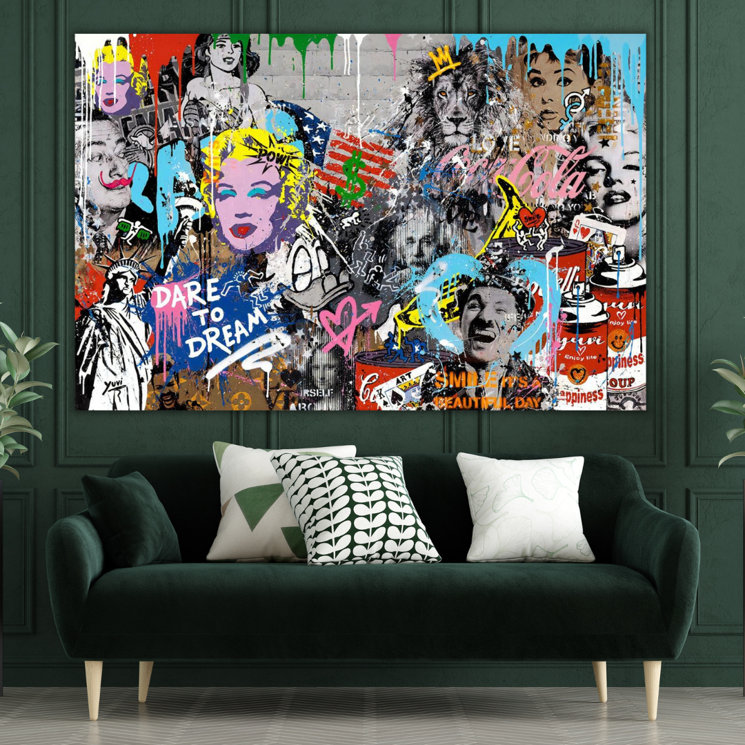 Dare to Dream: Iconic Celebrities Canvas Wall Art-GraffitiWallArt