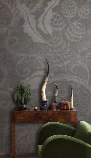 Dark Gray Scones Shadow Wallpaper Mural-GraffitiWallArt