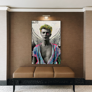 David Bowie Angel Singer by Alec Canvas Wall Art-GraffitiWallArt