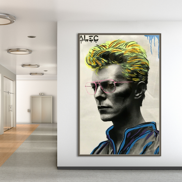 David Bowie Singer by Alec Canvas Wall Art-GraffitiWallArt