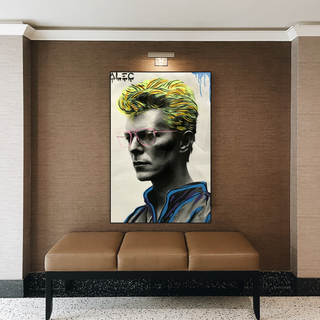 David Bowie Singer by Alec Canvas Wall Art-GraffitiWallArt