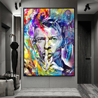 David Bowie Singer Famous Wall Canvas Art Wall Hanging-GraffitiWallArt