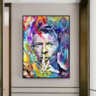 David Bowie Singer Famous Wall Canvas Art Wall Hanging-GraffitiWallArt