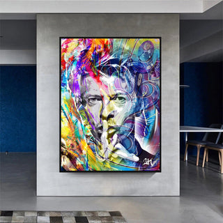 David Bowie Singer Famous Wall Canvas Art Wall Hanging-GraffitiWallArt