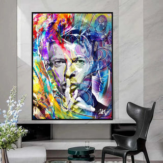 David Bowie Singer Famous Wall Canvas Art Wall Hanging-GraffitiWallArt