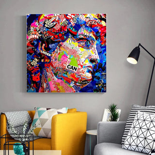 David Head Sculpture Graffiti Canvas Wall Art-GraffitiWallArt