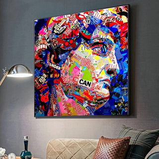 David Head Sculpture Graffiti Canvas Wall Art-GraffitiWallArt