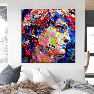 David Head Sculpture Graffiti Canvas Wall Art-GraffitiWallArt