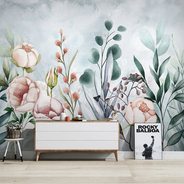 Deep Florals Wallpaper - Exquisite and Elegant Design-GraffitiWallArt