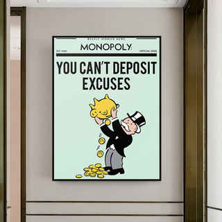 Deposit Excuses: Monopoly Canvas Wall Art-GraffitiWallArt