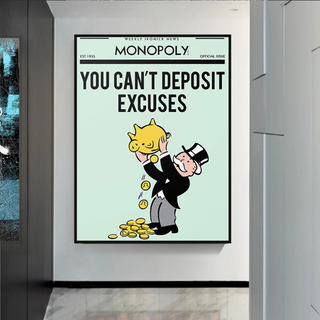 Deposit Excuses: Monopoly Canvas Wall Art-GraffitiWallArt