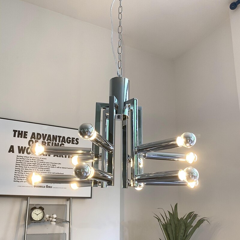 Designer LED Chrome Hanging Light Chandelier-GraffitiWallArt