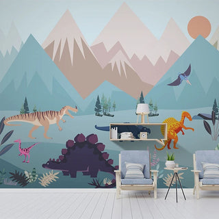 Dino Dreamland Wallpaper-GraffitiWallArt