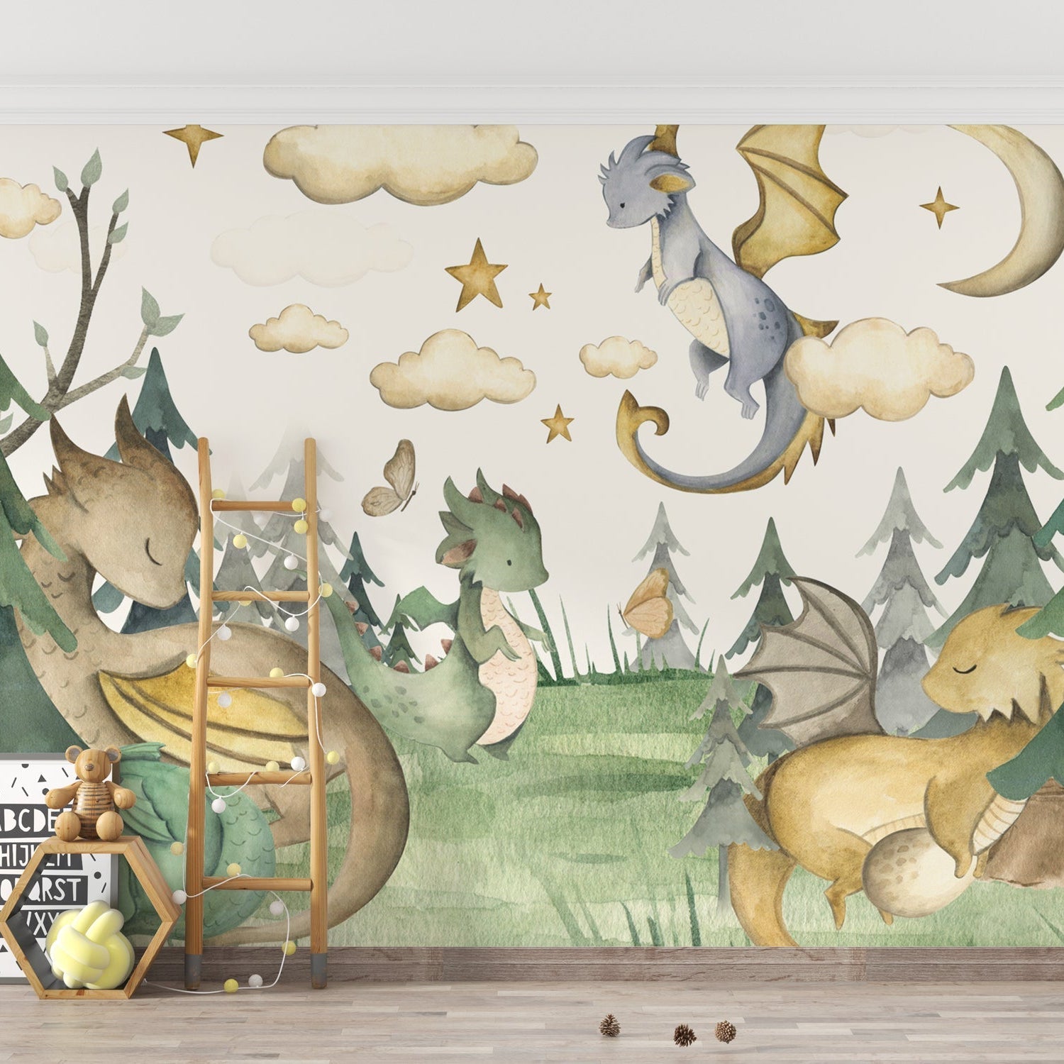 Dino Kingdom - Kids Room Wallpaper Mural-GraffitiWallArt