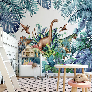 Dinosaur Theme Wallpaper - Perfect for Kids' Bedrooms-GraffitiWallArt