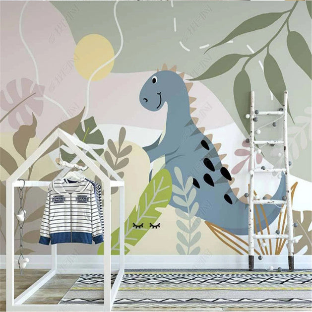 Dinosaur Wallpaper: Kids Room Stunning Design-GraffitiWallArt