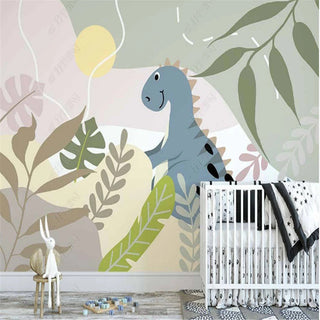 Dinosaur Wallpaper: Kids Room Stunning Design-GraffitiWallArt