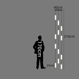 Lampadario a LED minimalista a goccia lunga per scale