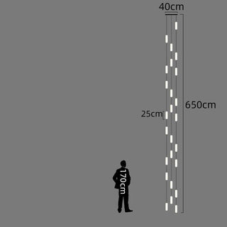 Lampadario a LED minimalista a goccia lunga per scale