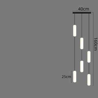 Lampadario a LED minimalista a goccia lunga per scale